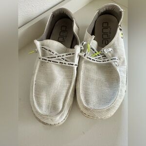 Hey Dude Cream Moccasins
